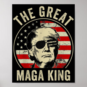 Poster Grand Roi Trump Biden politique Ultra Mega P