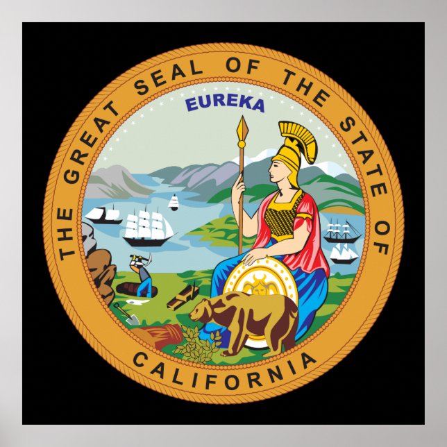 Poster Grand sceau de l'état de Californie (Devant)