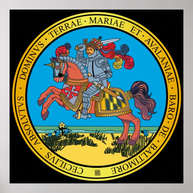 Poster Grand sceau de l'état du Maryland (Devant)