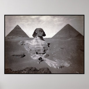 Poster Grand Sphinx de Gizeh Nécropole et Pyramides