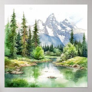 Poster Grand Teton National Park Painting Imprimer