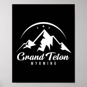 Poster Grand Teton Wyoming Station de ski Ski Snowboard