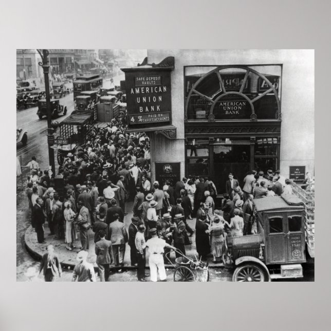 POSTER GRANDE BANQUE DE DÉPRESSION EXÉCUTÉE EN 1931 (Devant)