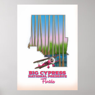 Poster Grande carte de la réserve nationale de cypress Fl