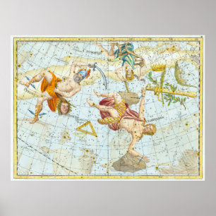 Poster Grande carte des étoiles (1801)