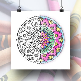 Poster Grande coloration pour adultes Mandala