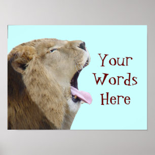 Poster Grande copie d'affiche de lion de bouche