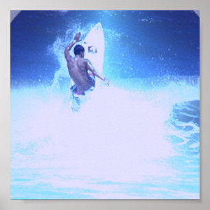 Poster Grande copie surfante de vagues