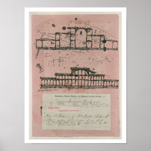 Poster Grande exposition, 1851 : premier croquis pour la