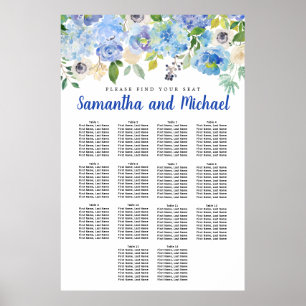 Poster Grande Hydrangée Bleue 14 Table