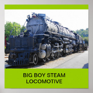 POSTER GRANDE LOCOMOTIVE À VAPEUR DE GARÇON