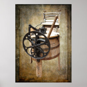 POSTER GRANDE MACHINE À LAVE DE GRANDE-MÈRE