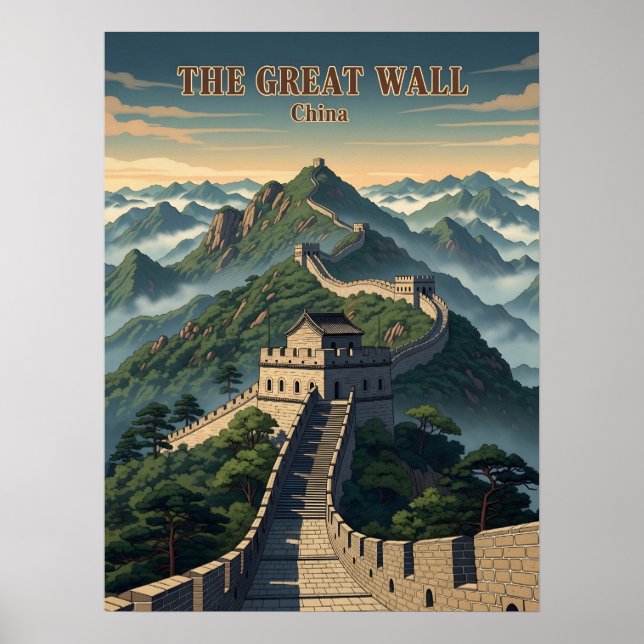 Poster grande muraille de Chine (Devant)