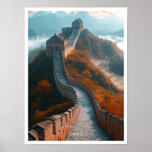Poster Grande muraille de Chine belle place touristique