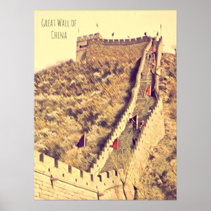 Poster Grande Muraille de Chine voyage