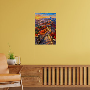 Poster Grande Muraille en Feu d'Automne