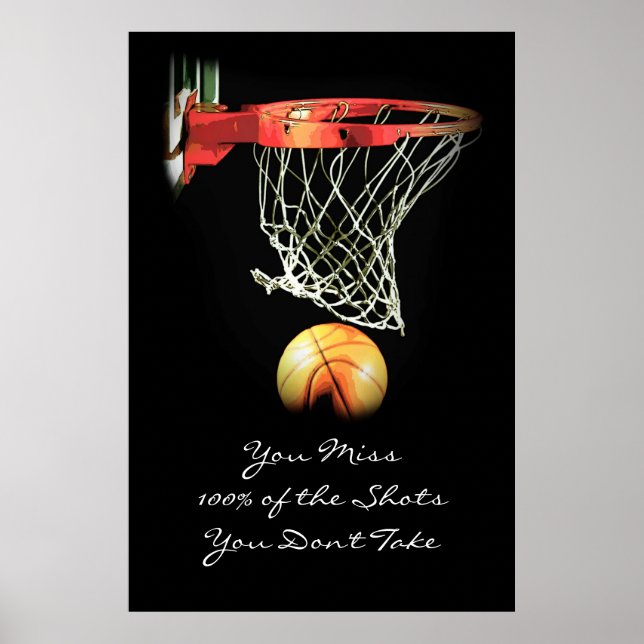 Poster Grande oeuvre Motivation Citation Basketball Poste (Devant)