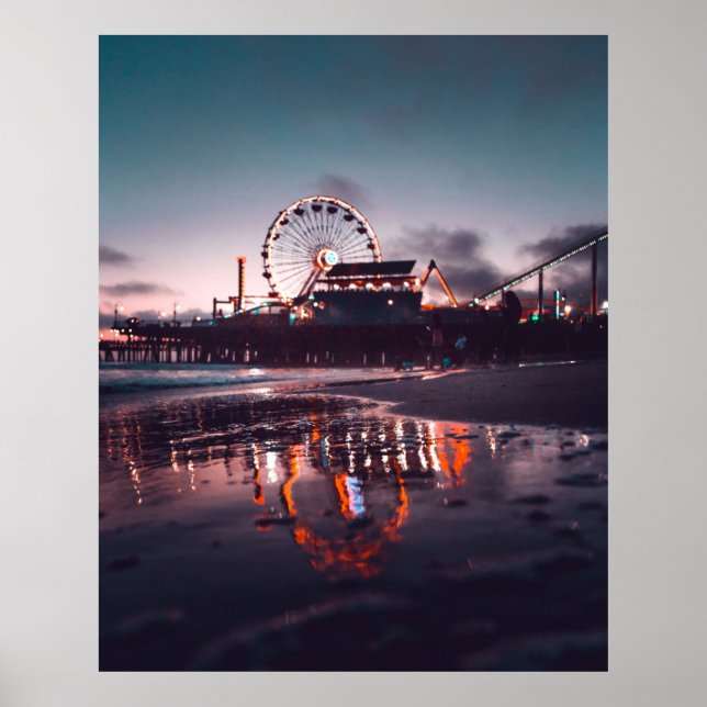 Poster Grande roue pendant l'heure d'or (Devant)