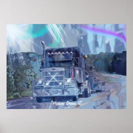 Poster Grande route de camion d'installation conduisant