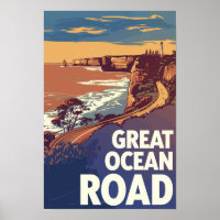 Grande route océanique Voyage Art Vintage