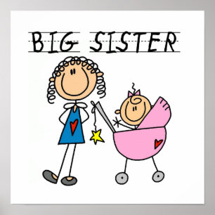 Poster Grande Soeur Avec Petits Cadeaux Soeurs
