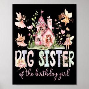 Poster Grande Sœur De La Fée Magique De La Fille D'annive