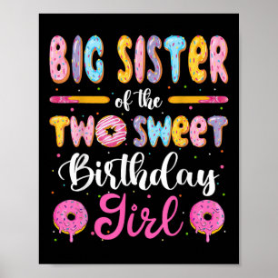 Poster Grande Sœur Des Deux Douces Fille Anniversaire Don