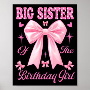 Poster Grande sœur fille d'anniversaire coquette rose app