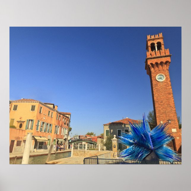 Poster Grande statue en verre et tour de cloches, Italie (Devant)