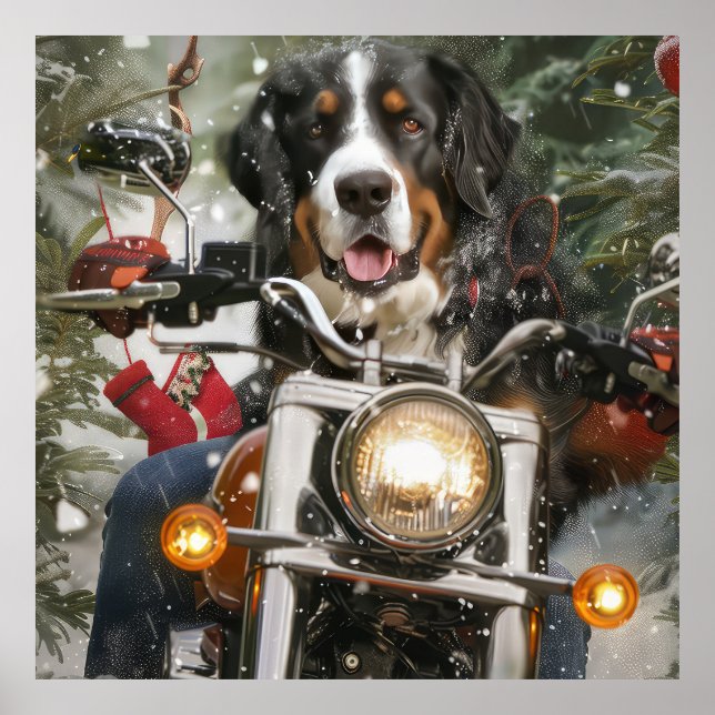 Poster Grande Suisse de l'équitation moto Noël (Devant)