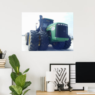 Poster Grande toile de Tracteur Vert