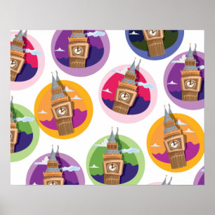 Poster Grande tour horloge de Westminster Big Ben