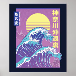 Poster Grande vague Vaporwave Kanagawa