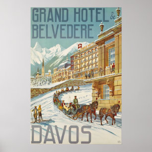 Poster Grandhotel Belvedere Davos Graubünden Alpes suisse