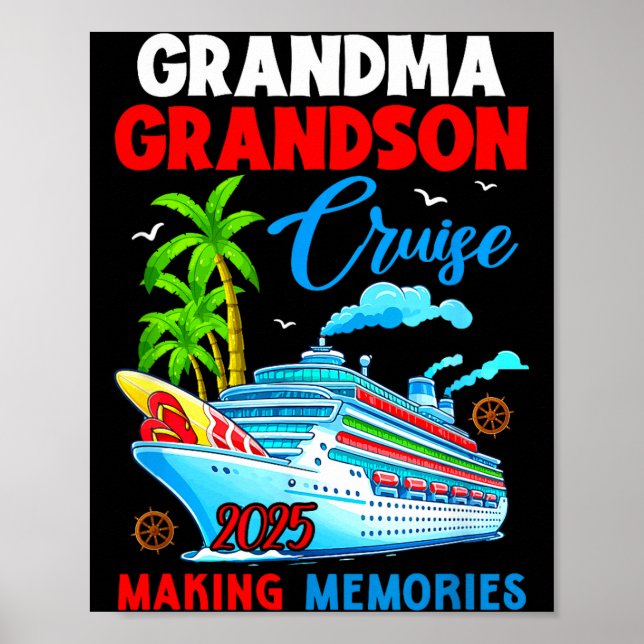 Poster Grandma Grandson Cruise 2025 Memories Christmas Fa (Devant)