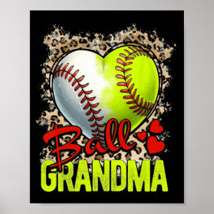 Poster Grandma Mothers Day Softball Grandma Baseball Gran