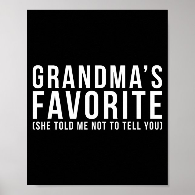 Poster Grandma's Favorite T, Grandson Or Granddaughter  (Devant)