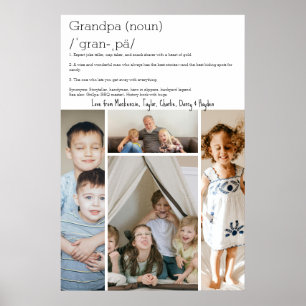Poster Grandpa Définition Personnalisée 4 photo collage