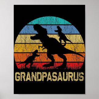 Poster Grandpa Dinosaur T Rex Grandpasaurus 2 enfants