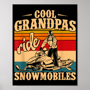 Poster Grandpas cool randonnée Motoneige Motoneige Motone