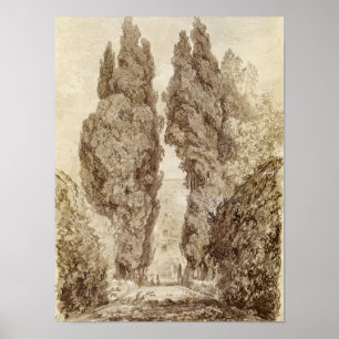 Poster Grands cyprès au d'Este de villa