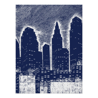 Poster Grands éclairages nocturnes de la ville