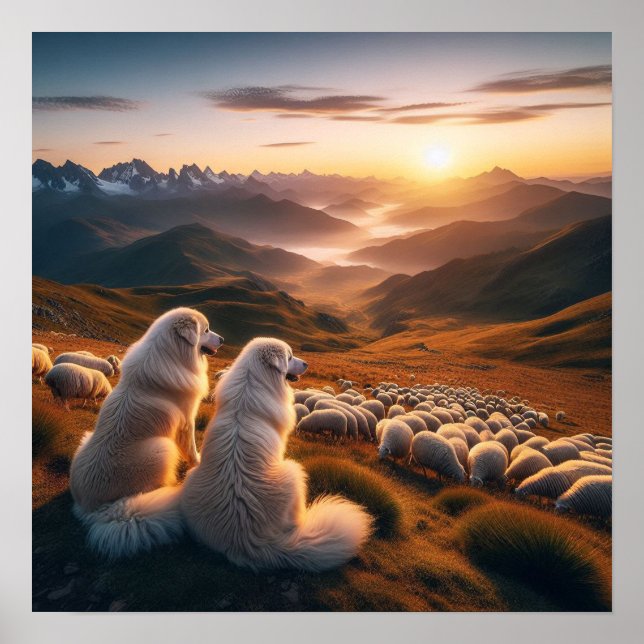 Poster Grands Pyrénées Début de la journée (Devant)