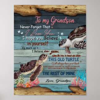 Poster Grandson Gift | Lettre à mon petit-fils de grand-p