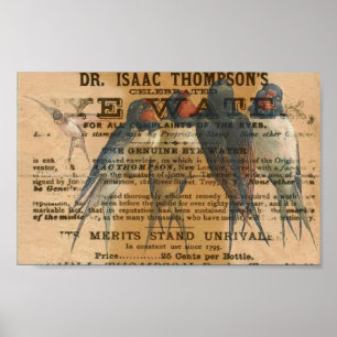 Poster Grange hirondelle Vintage