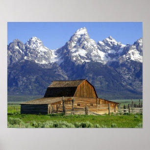 Poster Grange solitaire à Grand Tetons