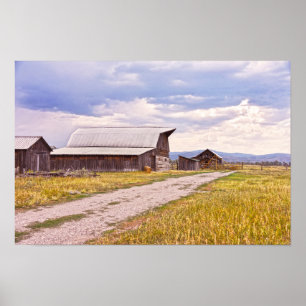 Poster Granges de Mormon Row, Parc national de Grand Teto