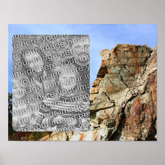 Poster Granite Rock Cliff Frame Ajouter Votre Photo (Devant)