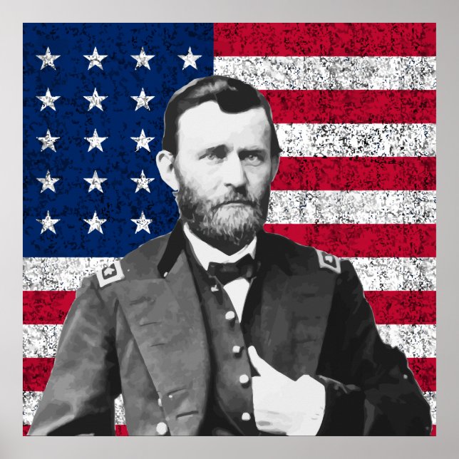 Poster Grant et le drapeau américain (Devant)