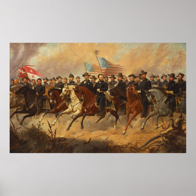 Poster Grant et ses généraux par Ole Peter Hansen Balling (Devant)